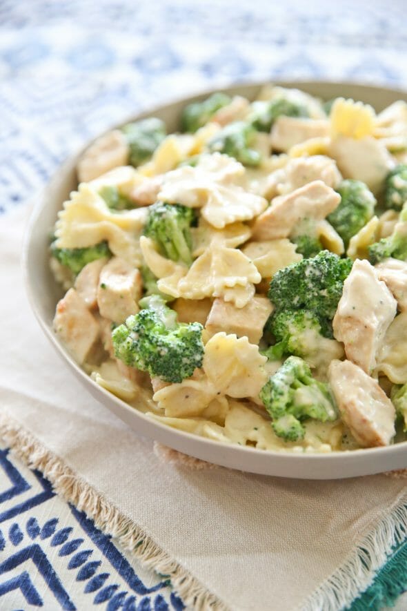 Pasta with broccoli and alfredo
