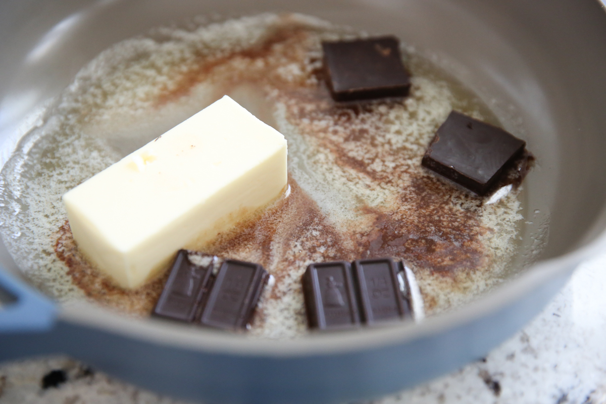 melted butter and chocolate