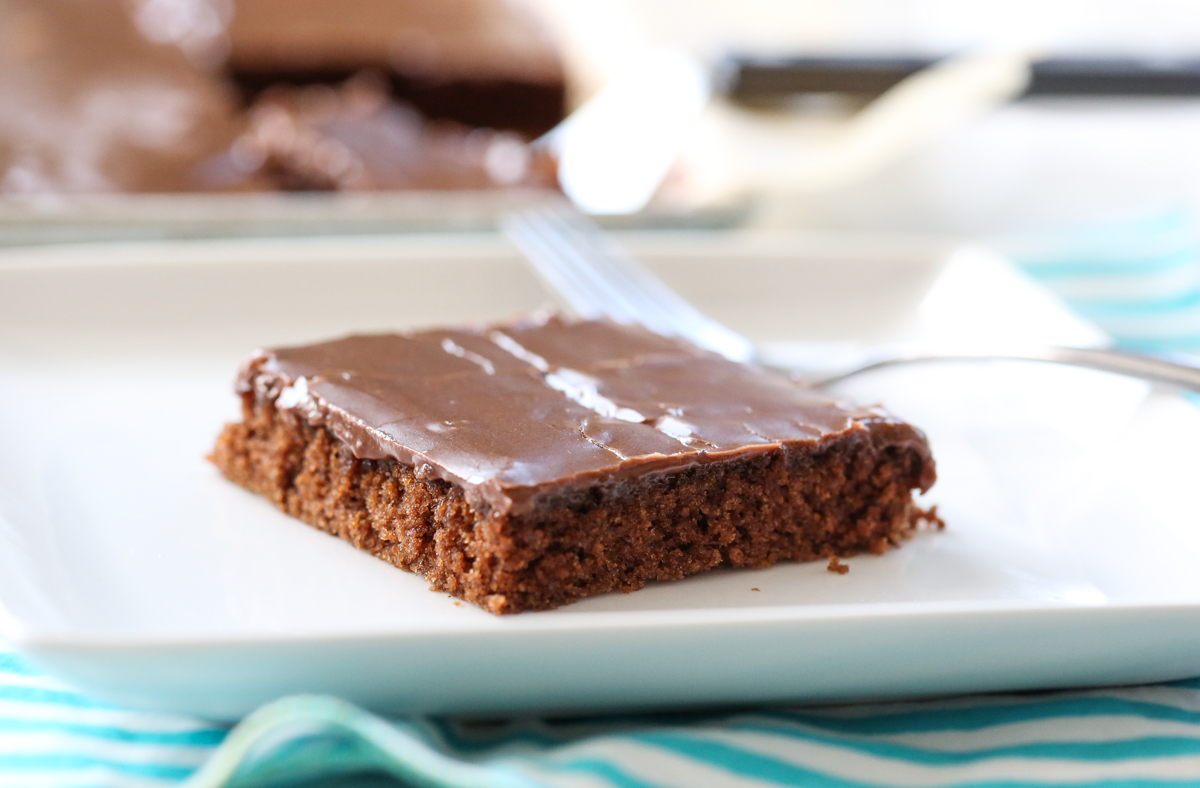 slice of texas sheet cake