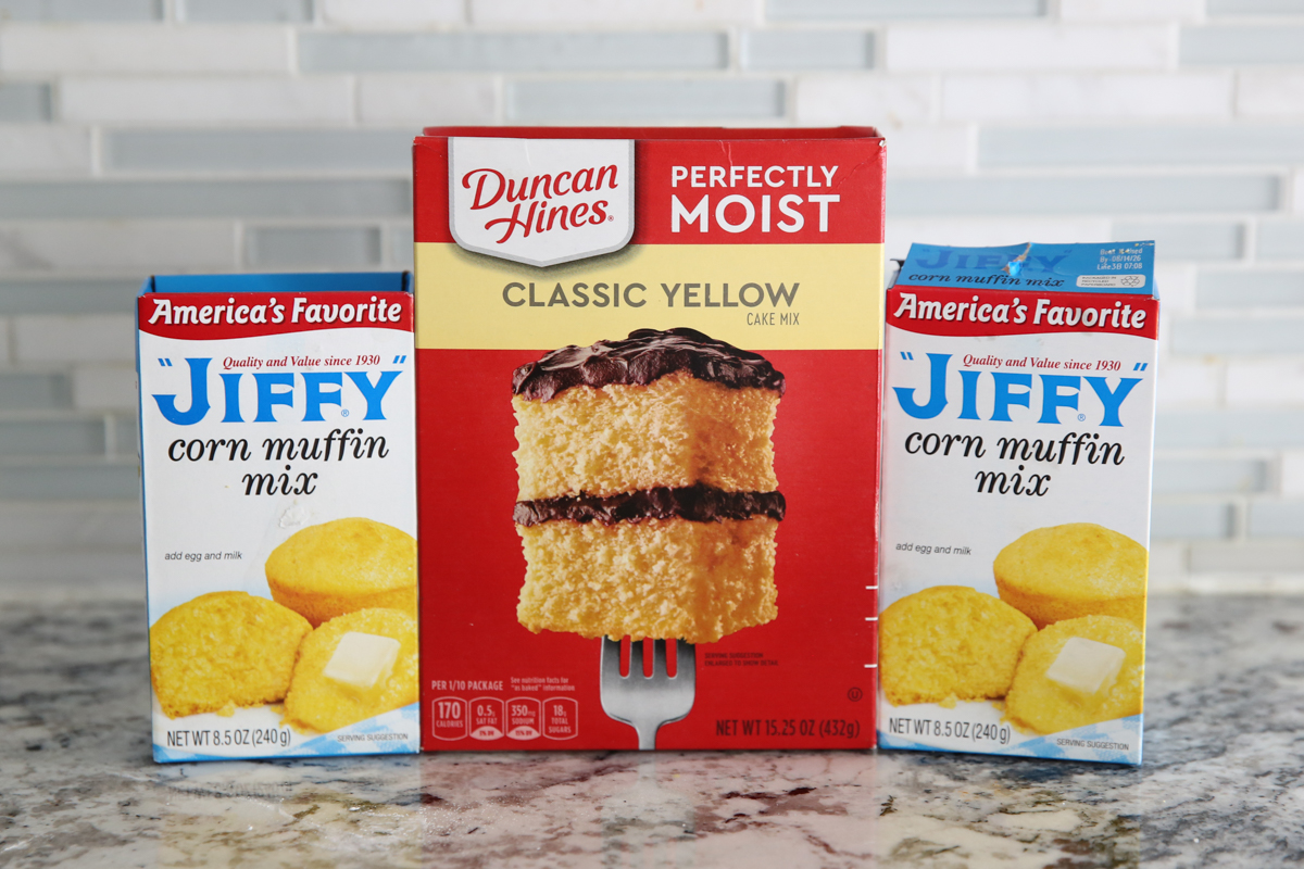 boxed cornbread and cake
