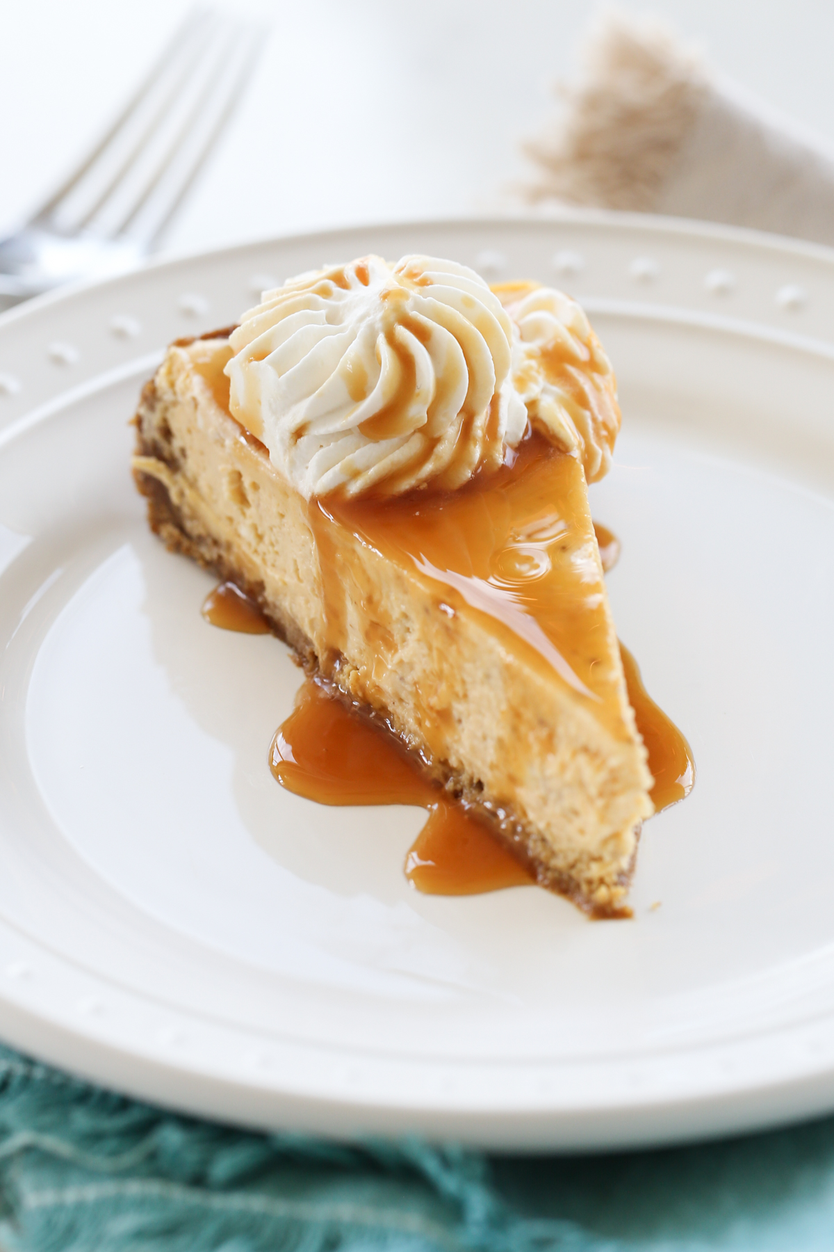 slice of pumpkin cheesecake