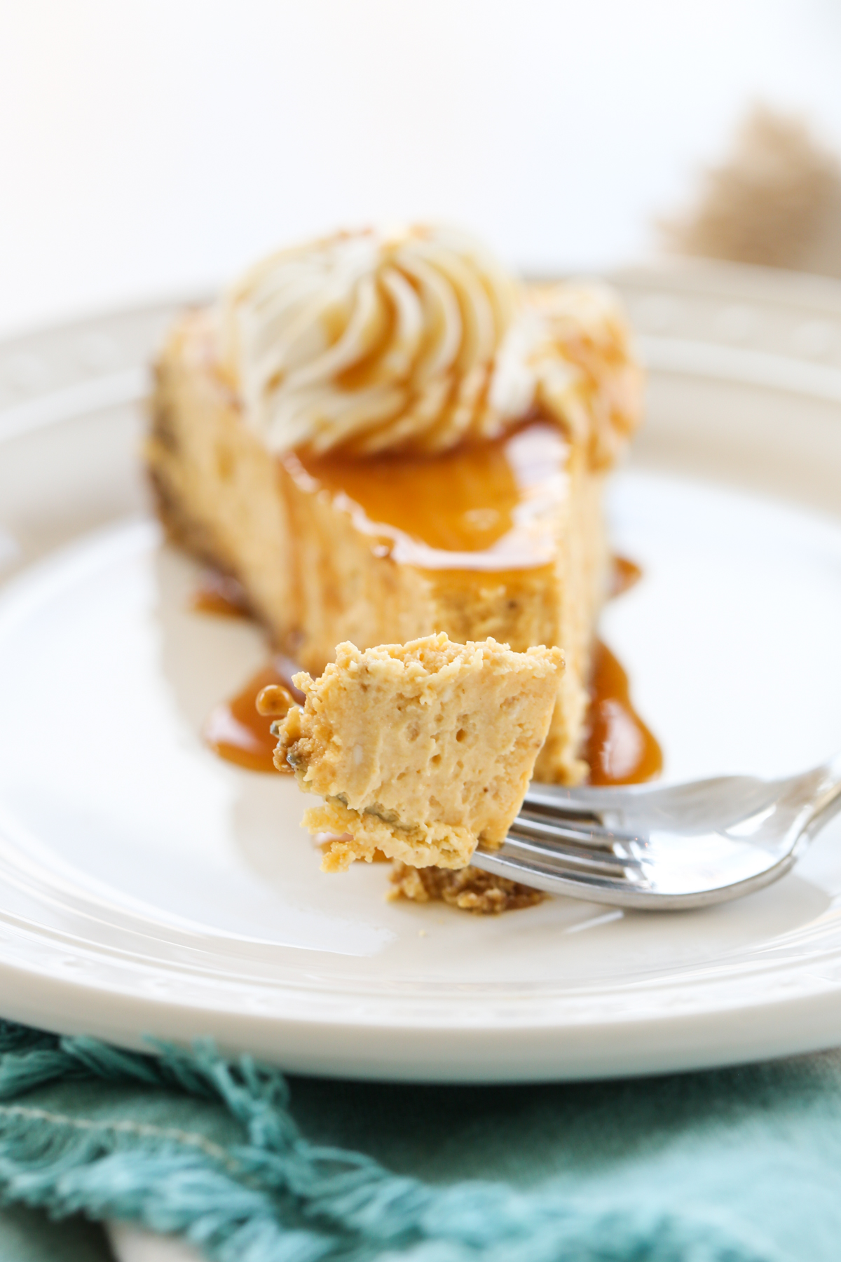 slice of pumpkin cheesecake