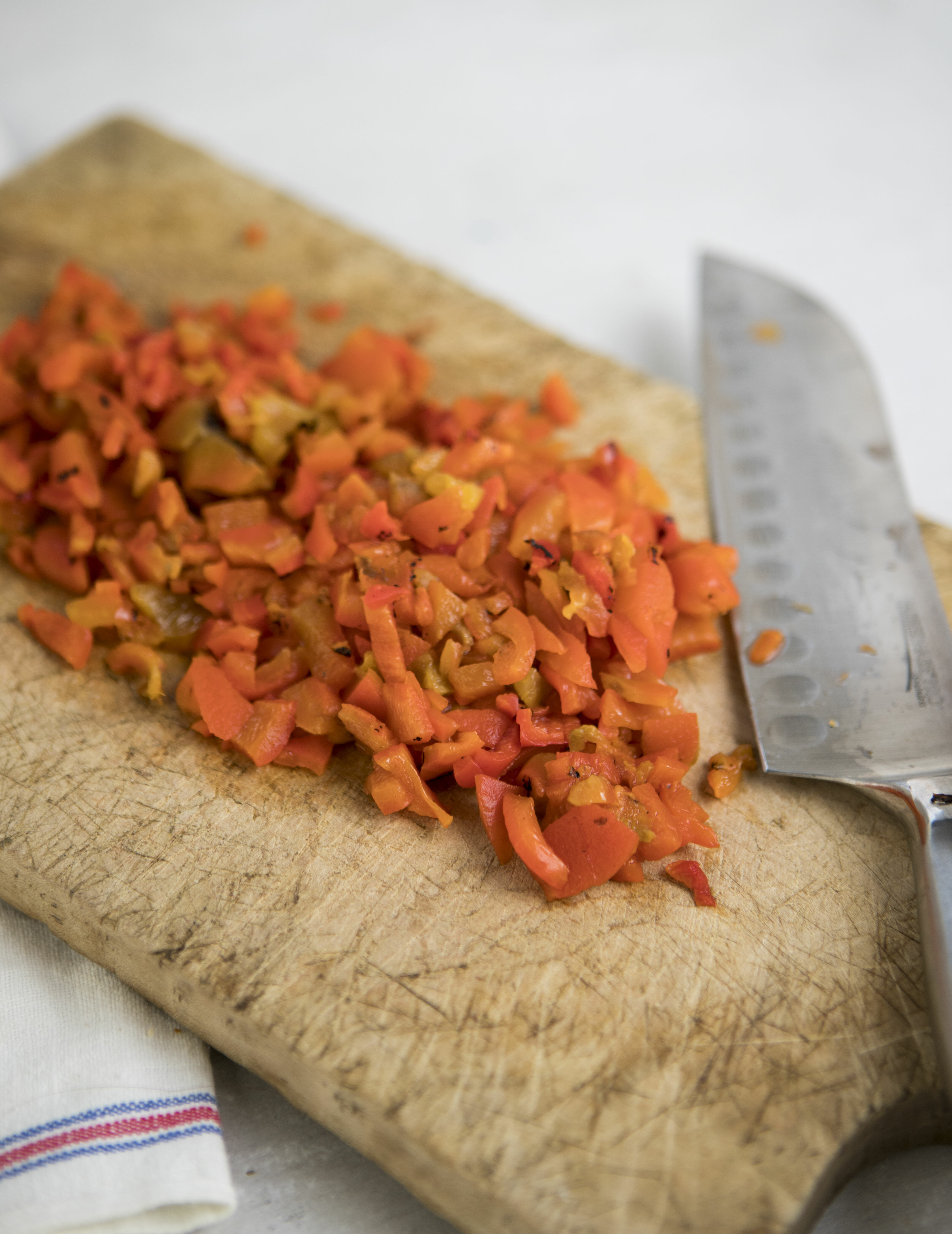chopped roasted red peppers