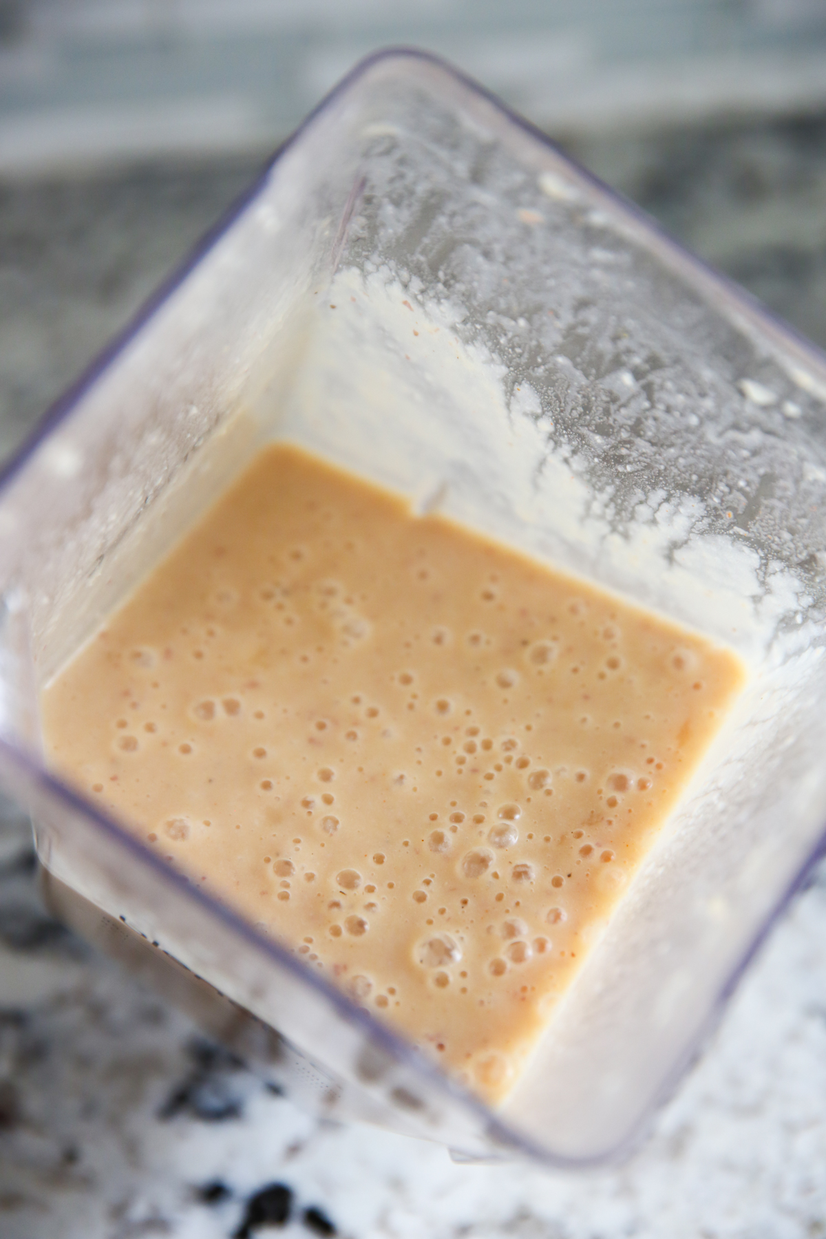 Purred soup in a blender