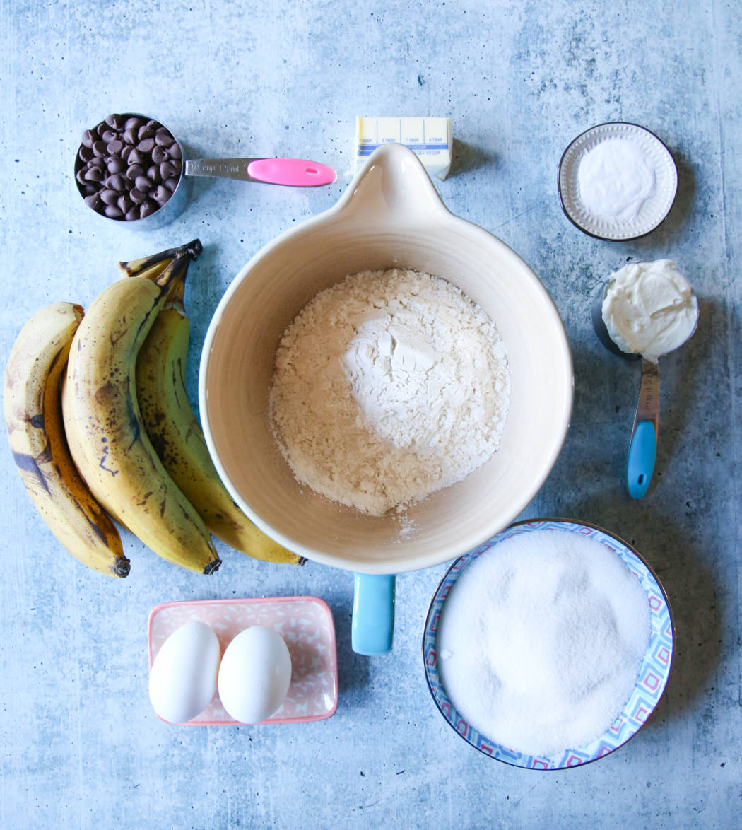 chocolate swirled banana bread ingredients