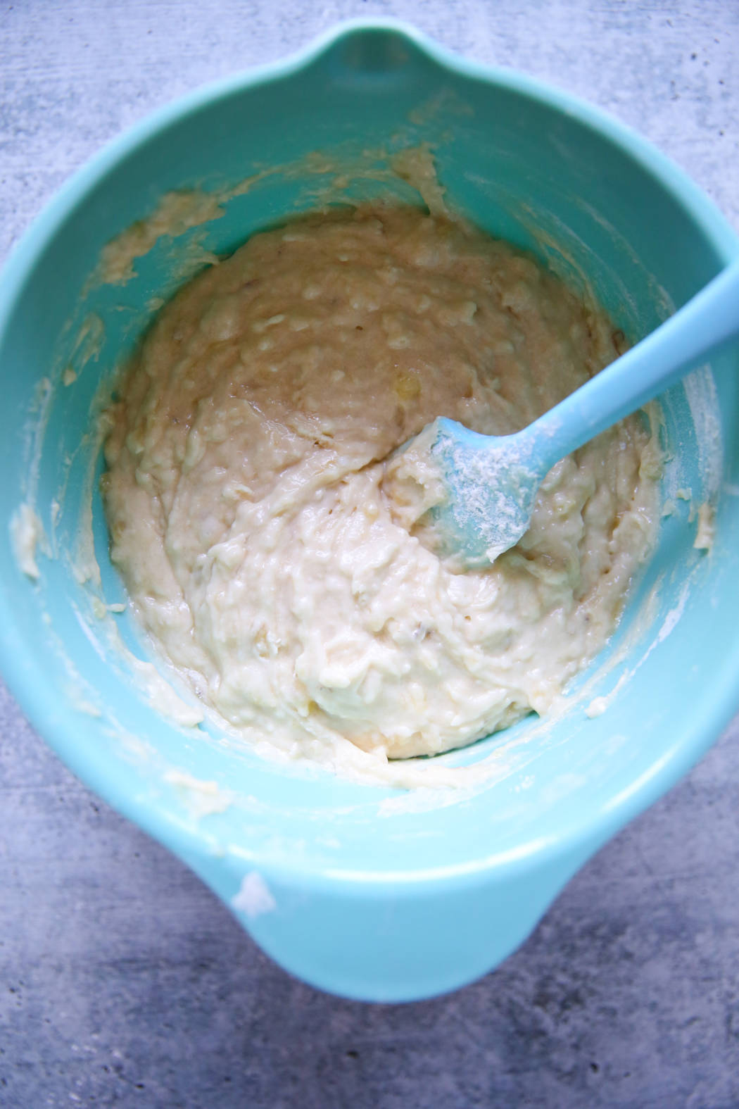 batter for chocolate swirled banana bread