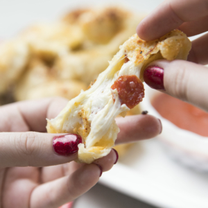 pulling apart pizza roll 2