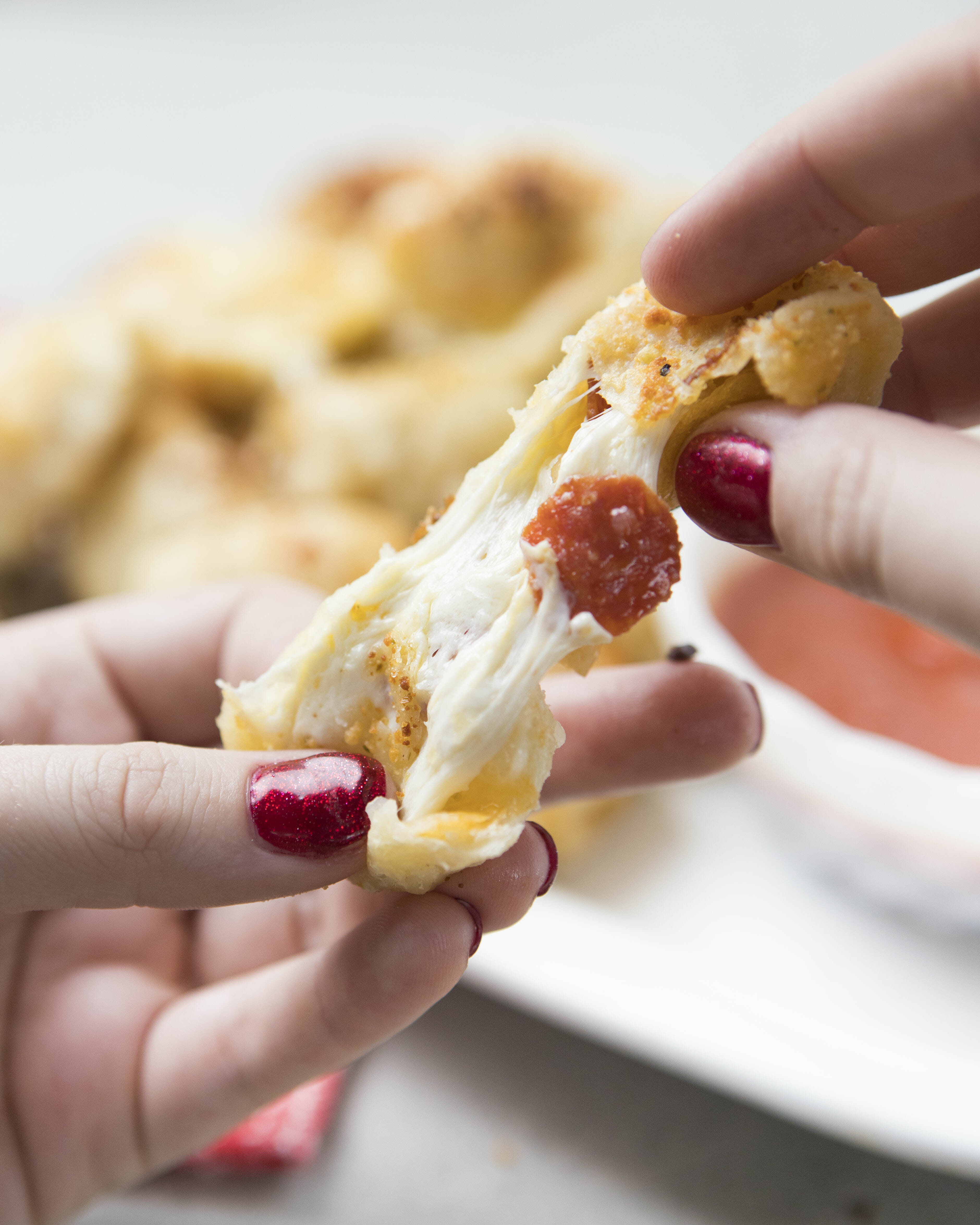 pulling apart pizza roll 2