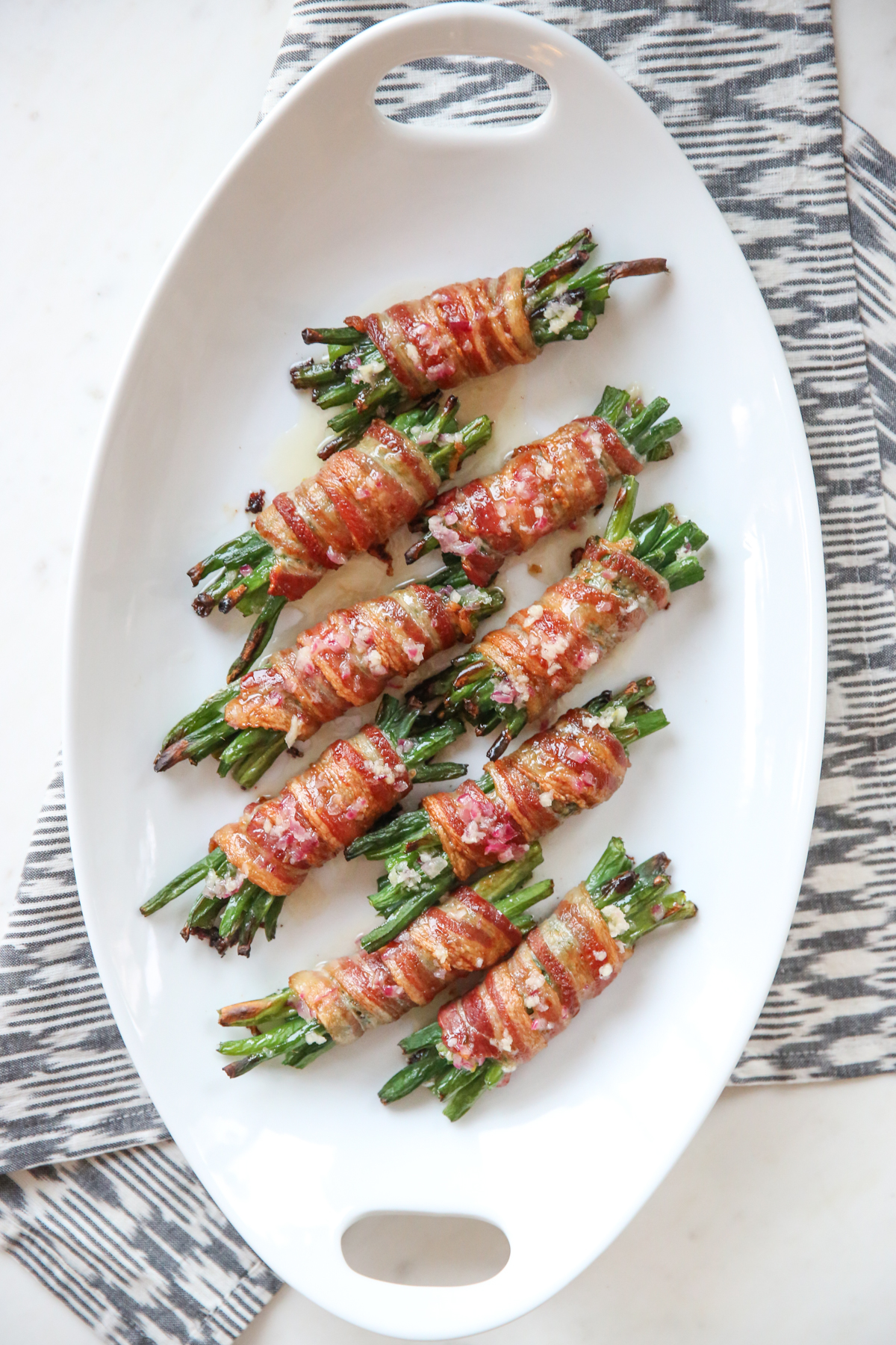 green beans on a serving platter