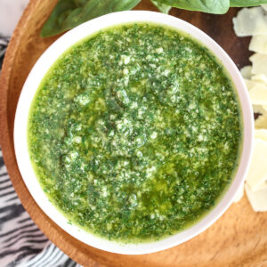 fresh pesto in a bowl