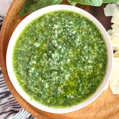 fresh pesto in a bowl