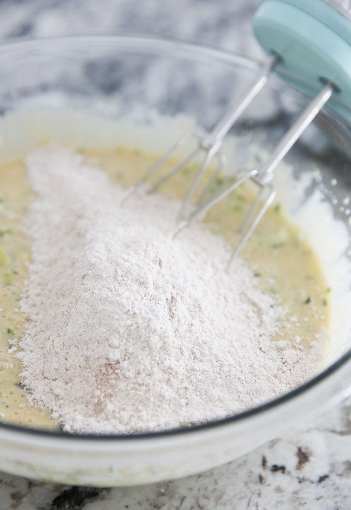 flour in bread batter