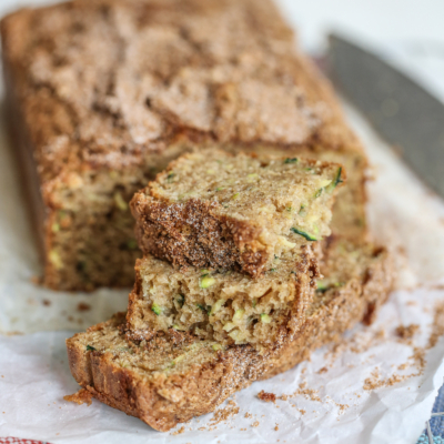 sliced zucchini bread
