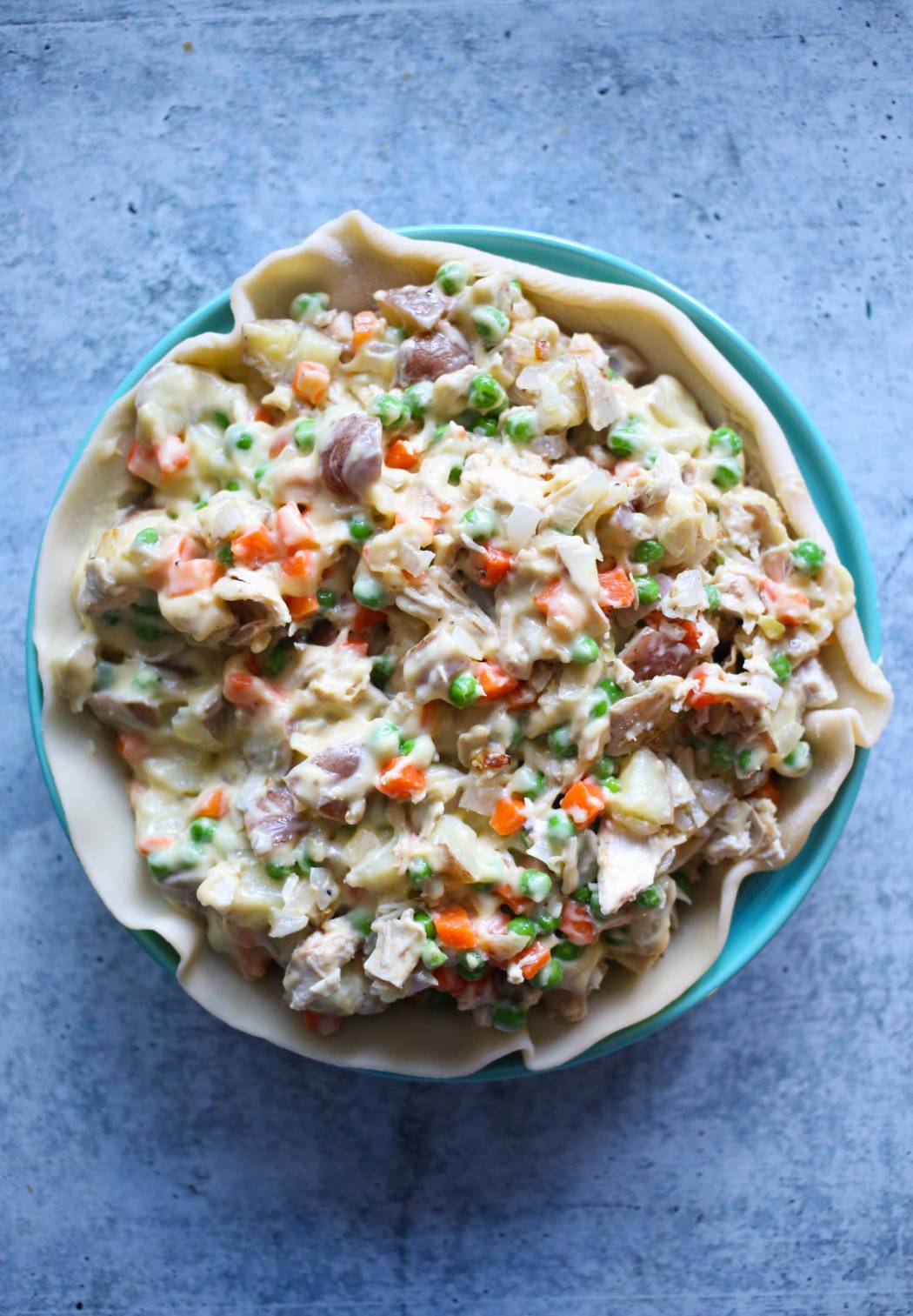 chicken pot pie filling in pie