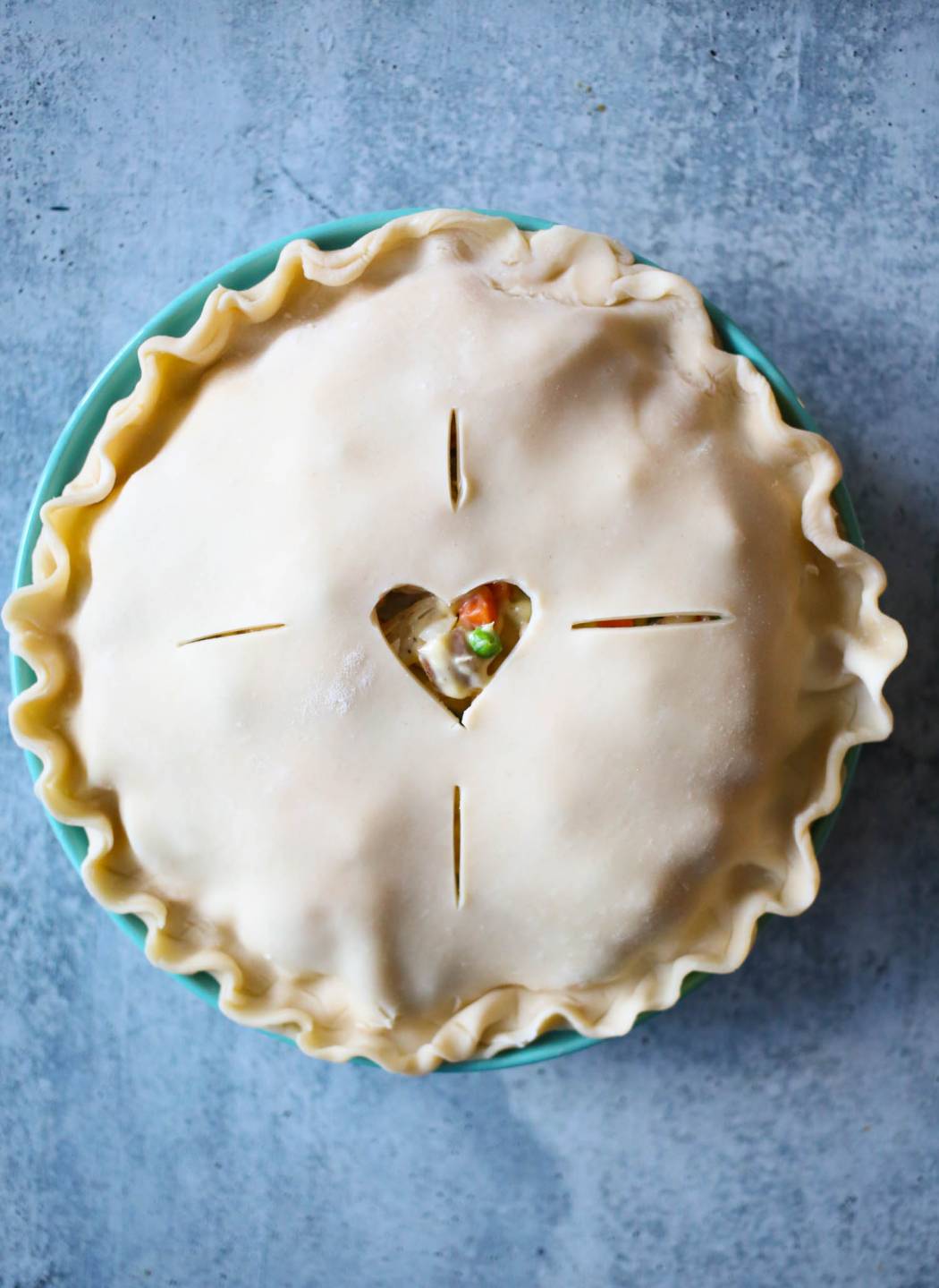 pie crust on top of chicken pot pie