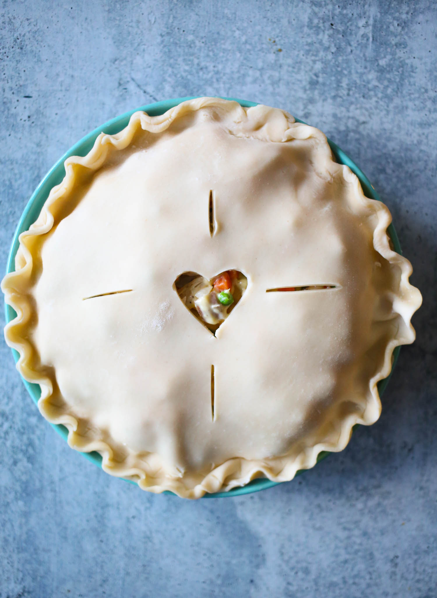 pie crust on top of chicken pot pie
