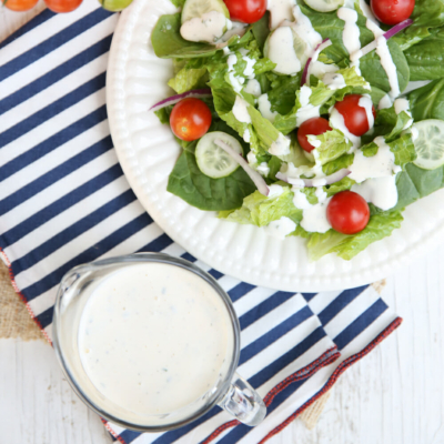 ranch dressing on salad