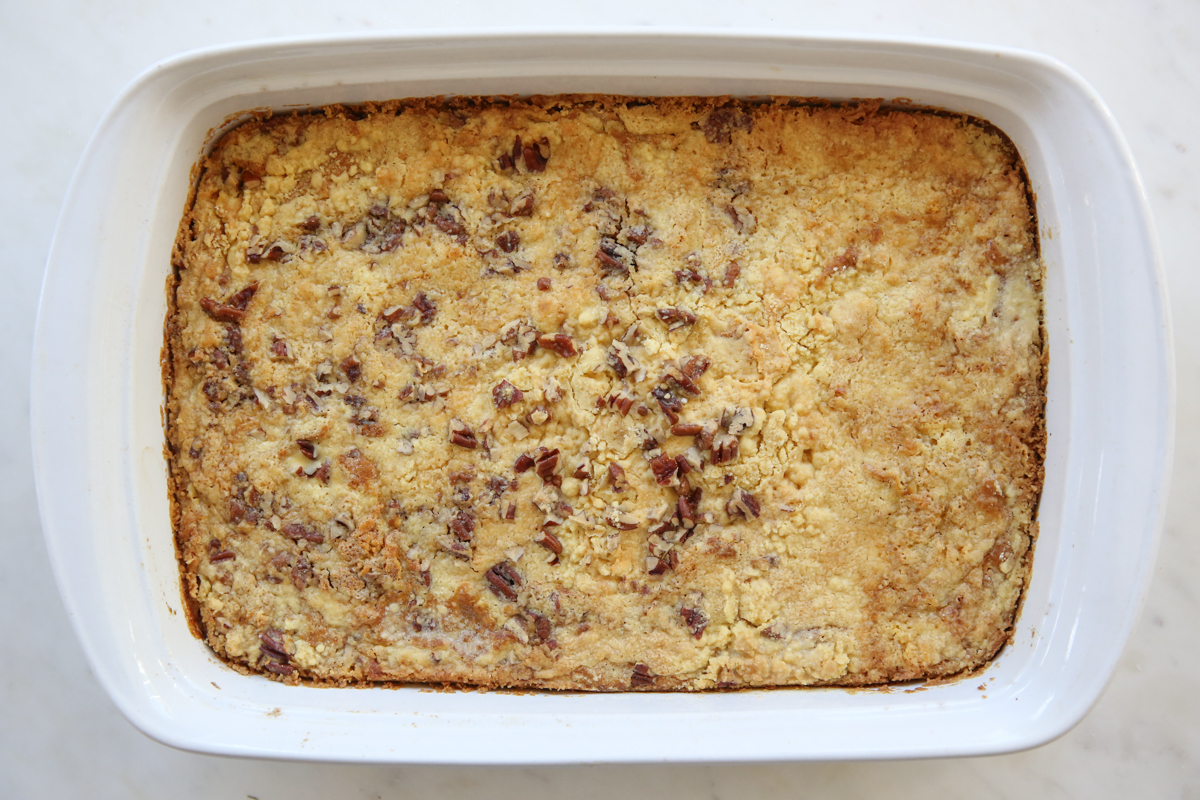 pumpkin dump cake after baking