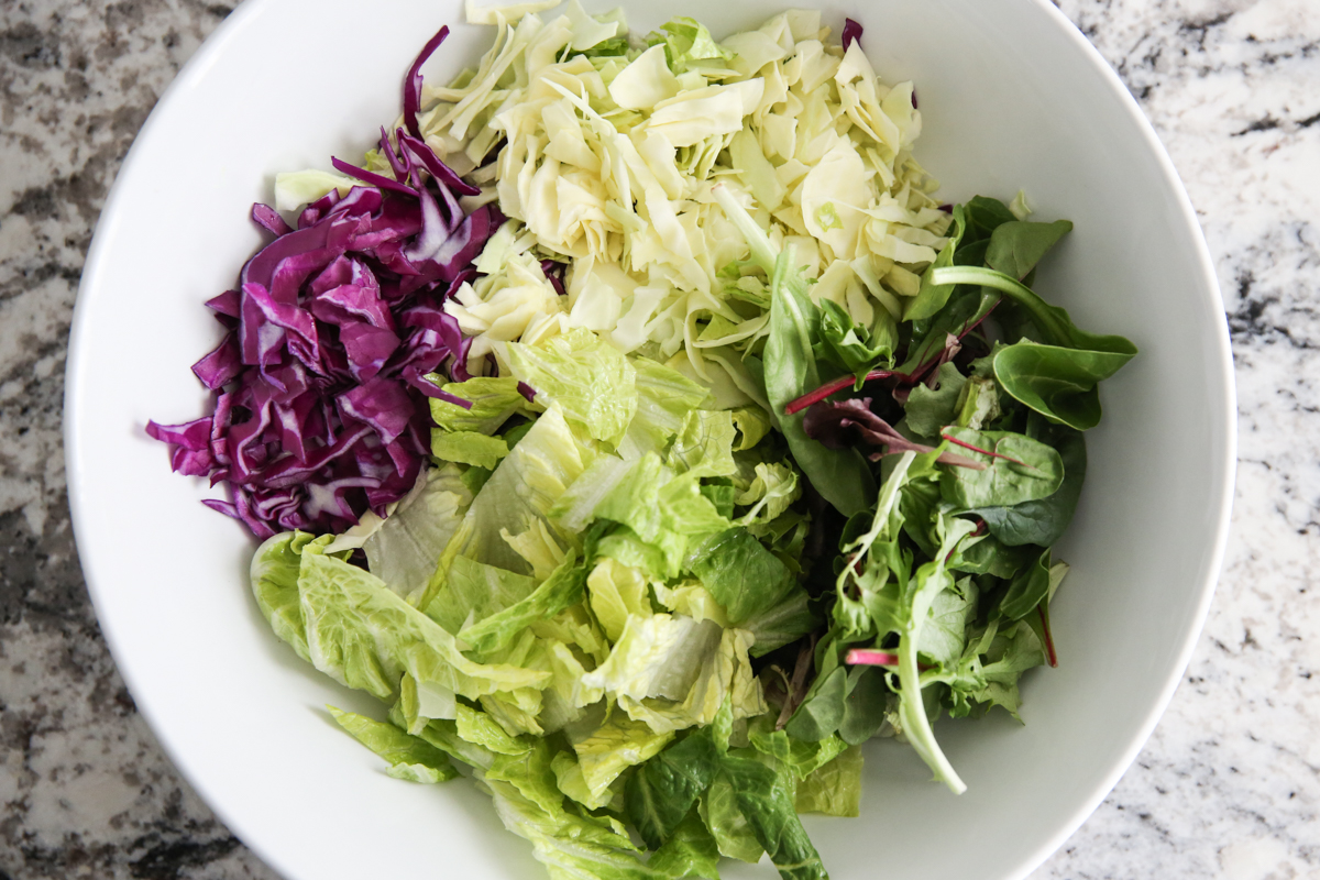 mixed greens in bowl