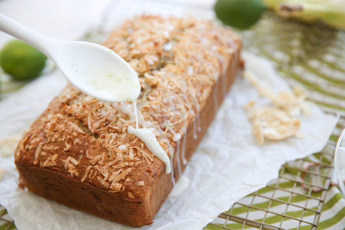 Glazing banana bread