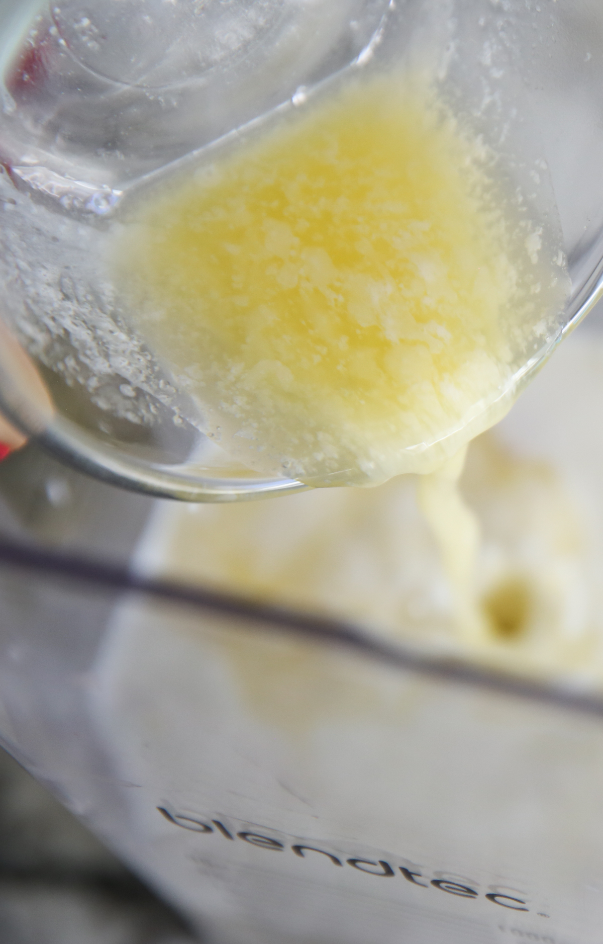Pouring butter into Blender