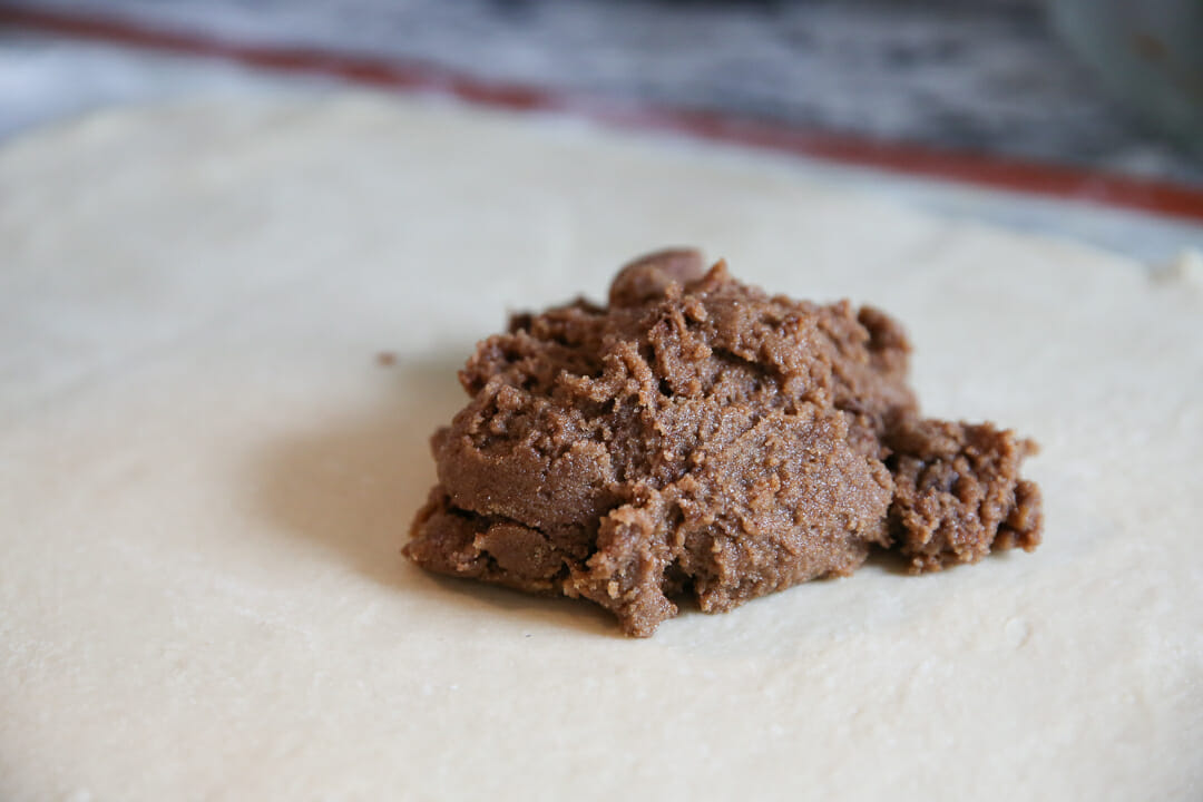 Spreading Cinnamon Roll Filling On