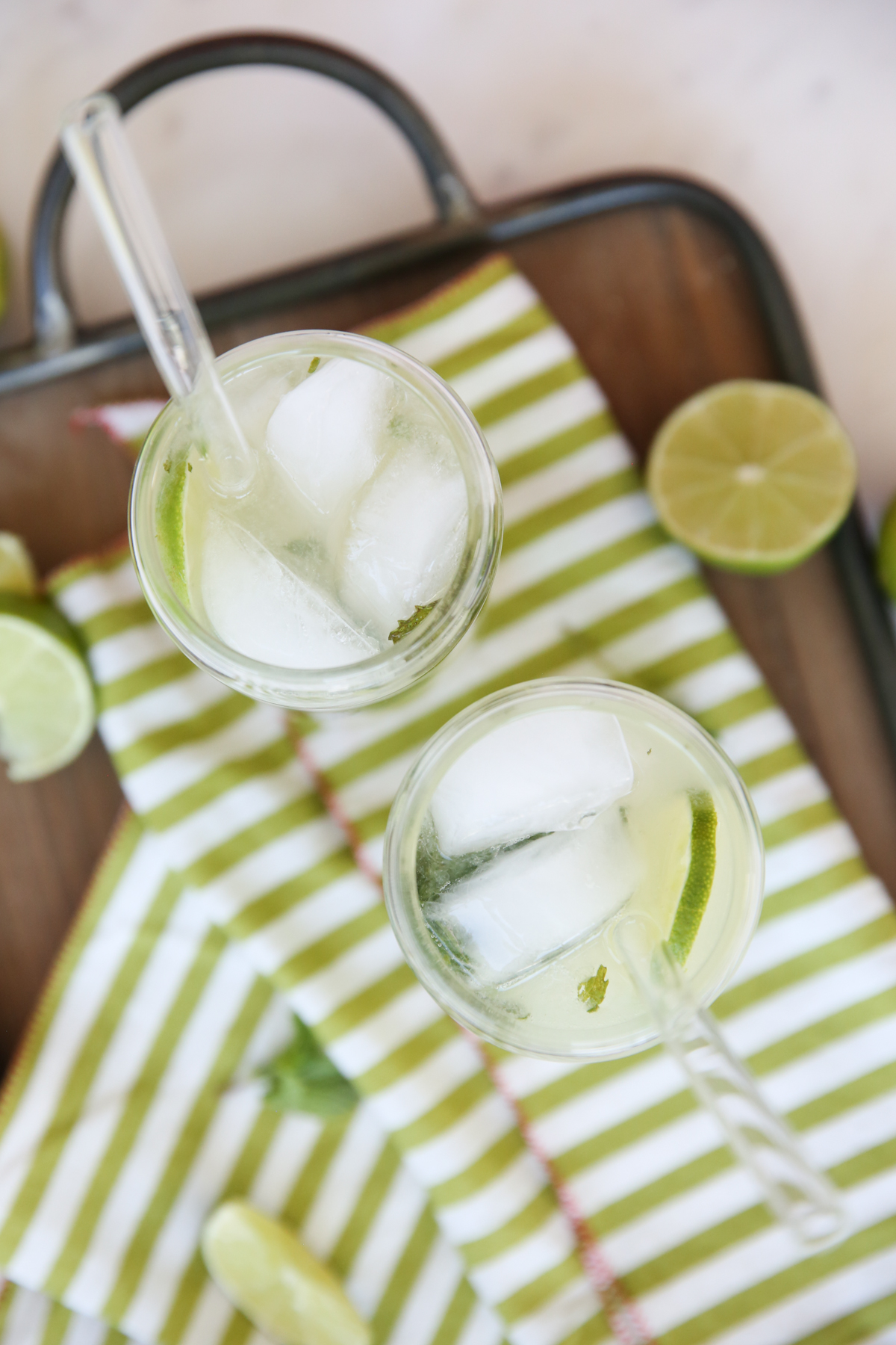 lime-mint spritzer in a glass