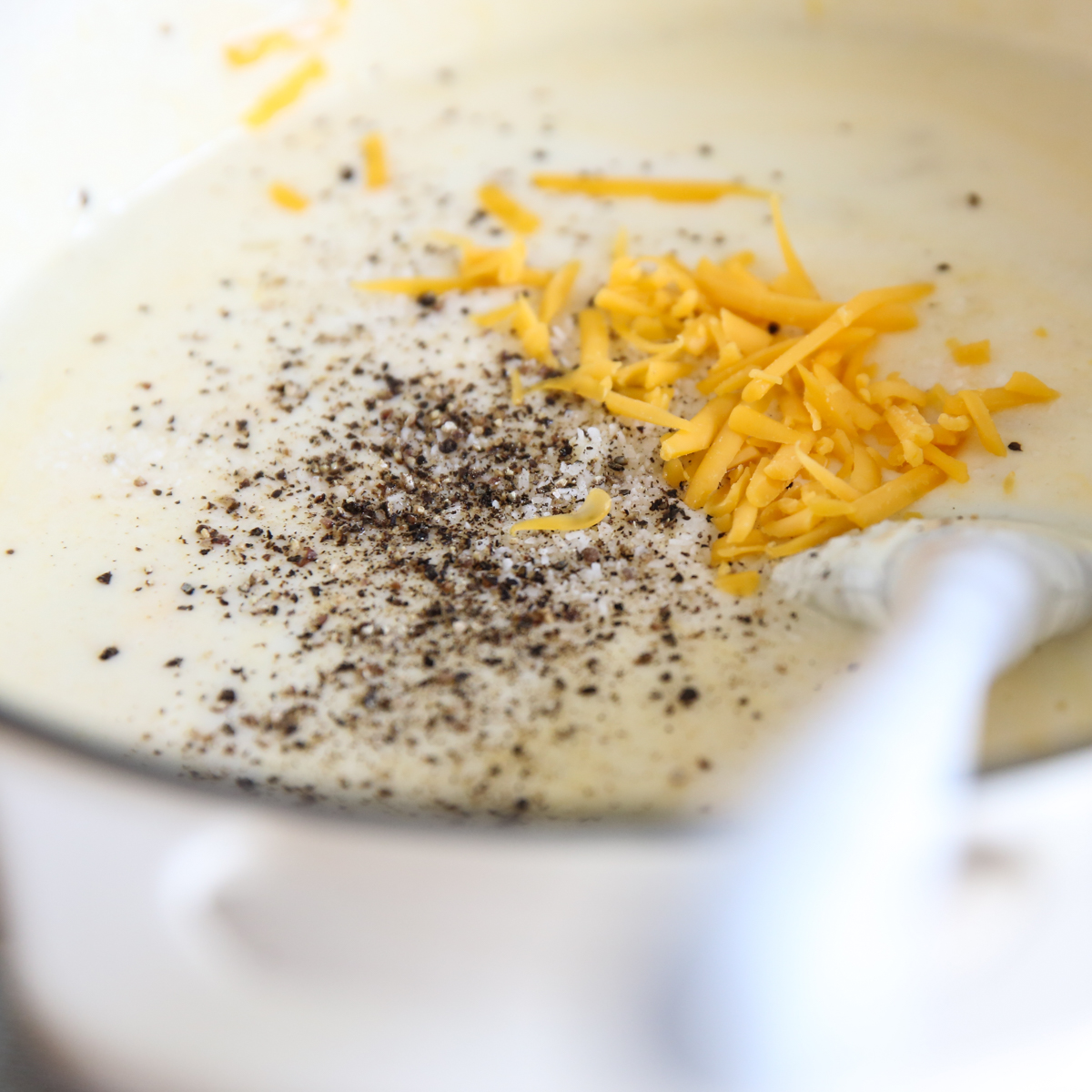 making baked potato soup