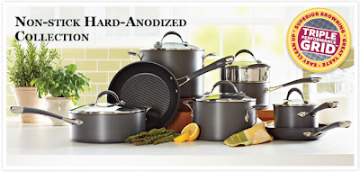 non stick hard anodized collection of pots and pans