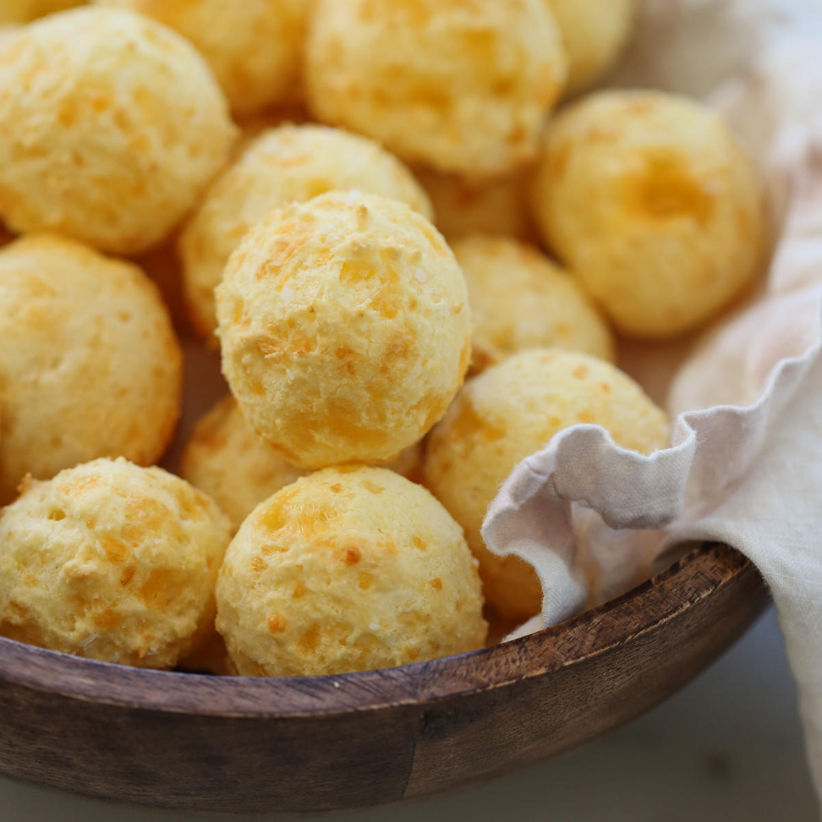 Pao de queijo in a bowl