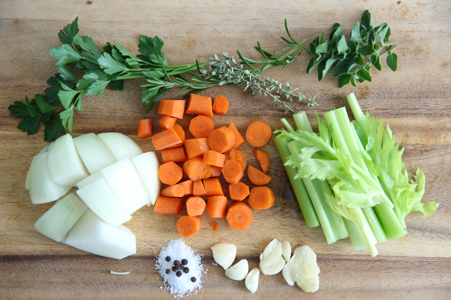 Homemade Chicken Broth ingredients