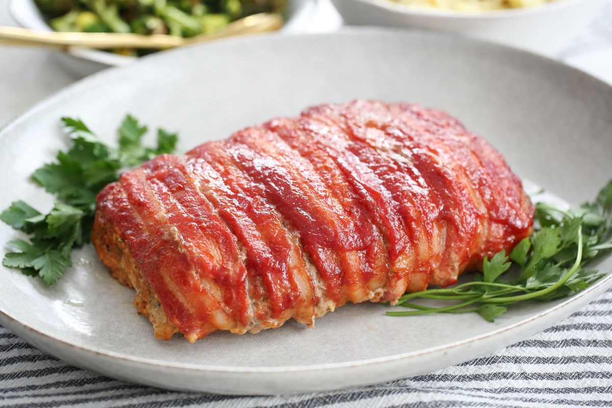 baked meatloaf on a platter