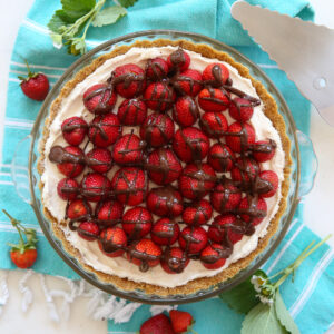 strawberry topped cream pie