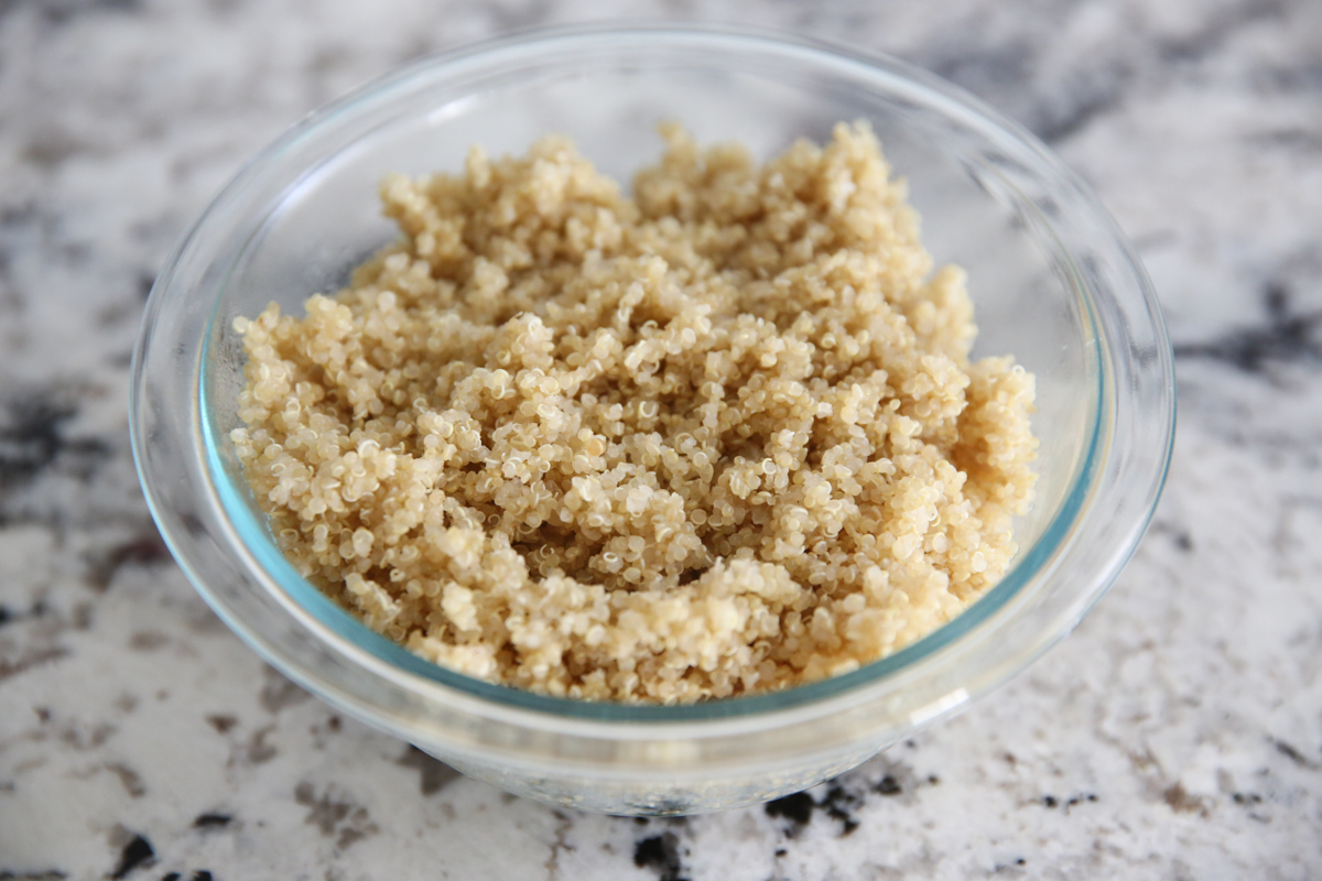 cooked quinoa in a bowl