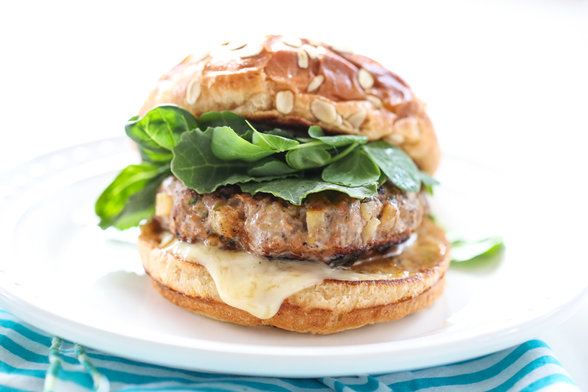 turkey burger with greens and cheese