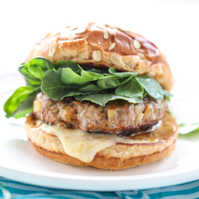 turkey burger with greens and cheese