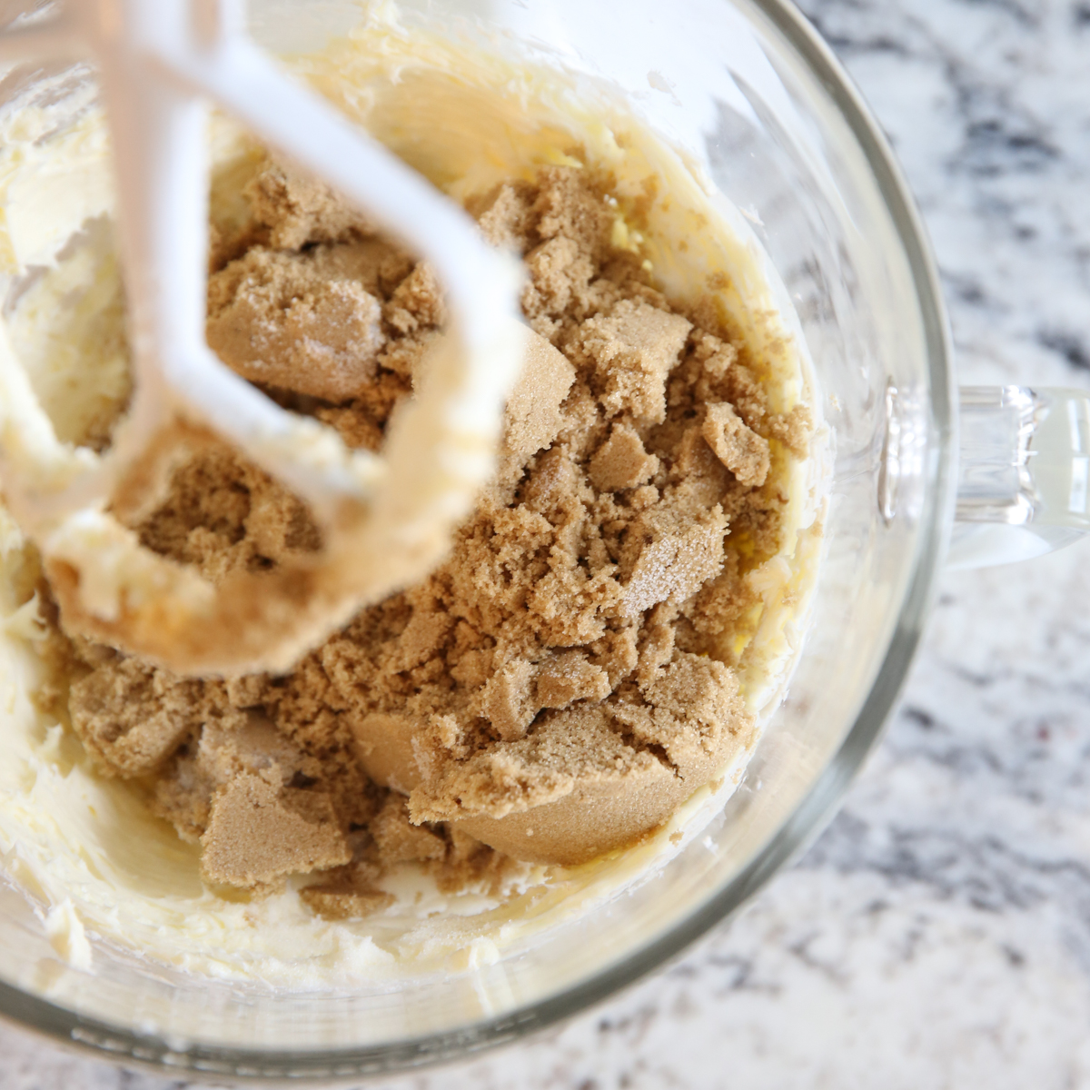 mixing dough in a mixing bowl