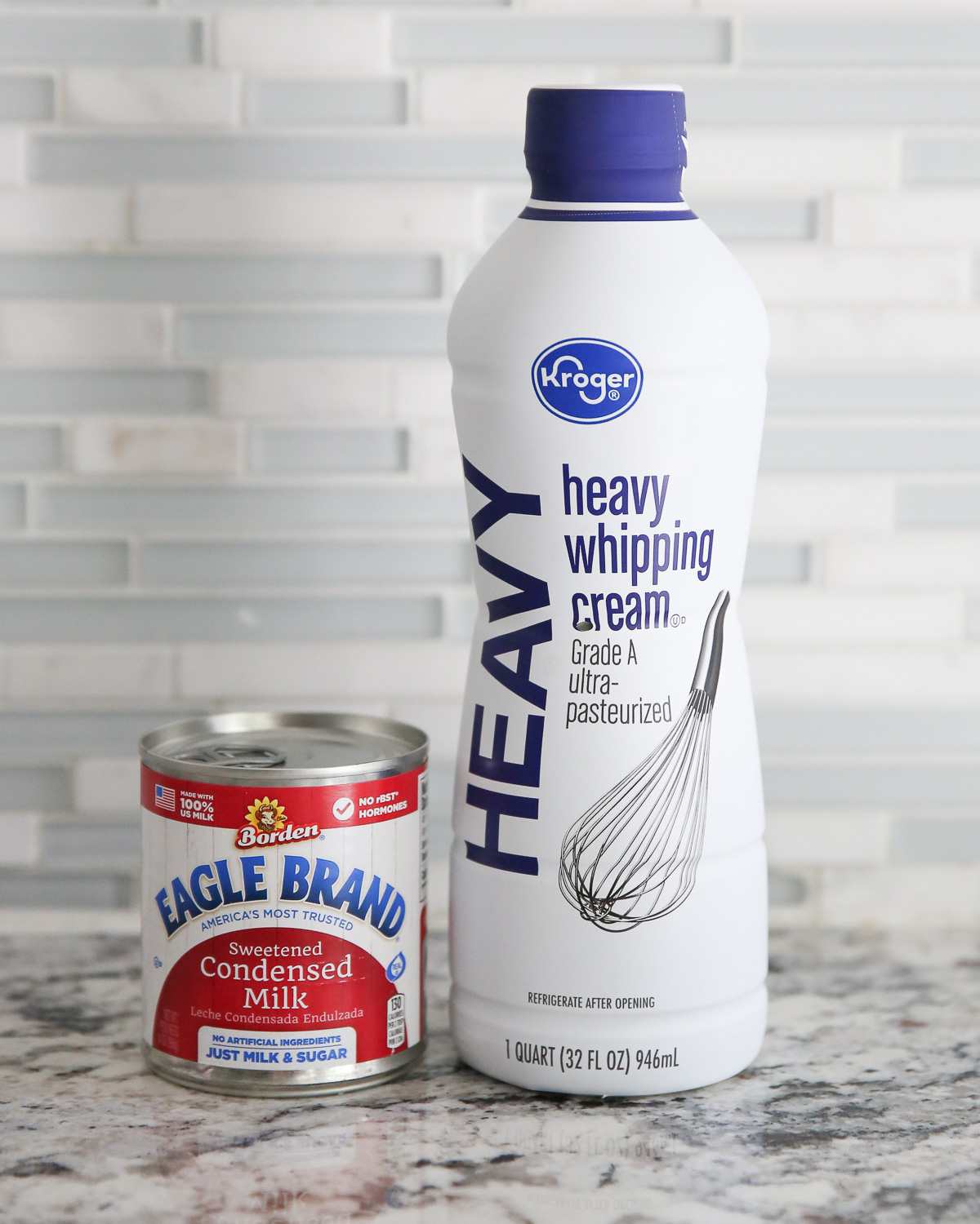 whipping cream and sweetened condensed milk