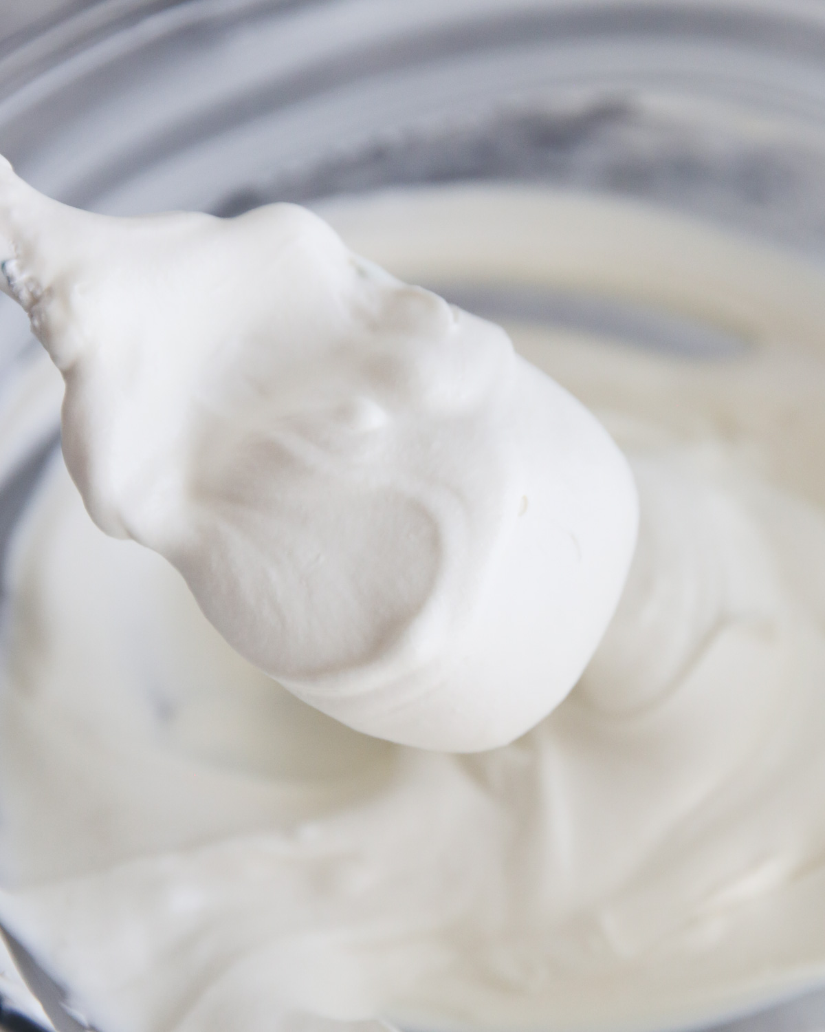 ice cream batter mixture on a spatula