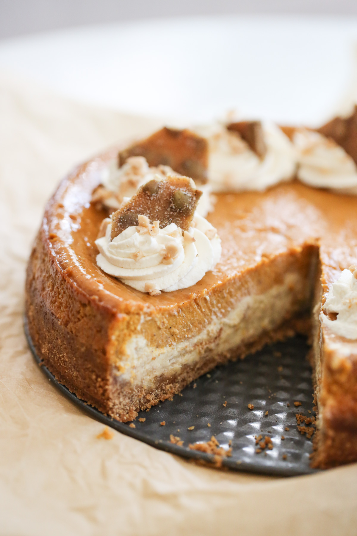 layered pumpkin pie cheesecake