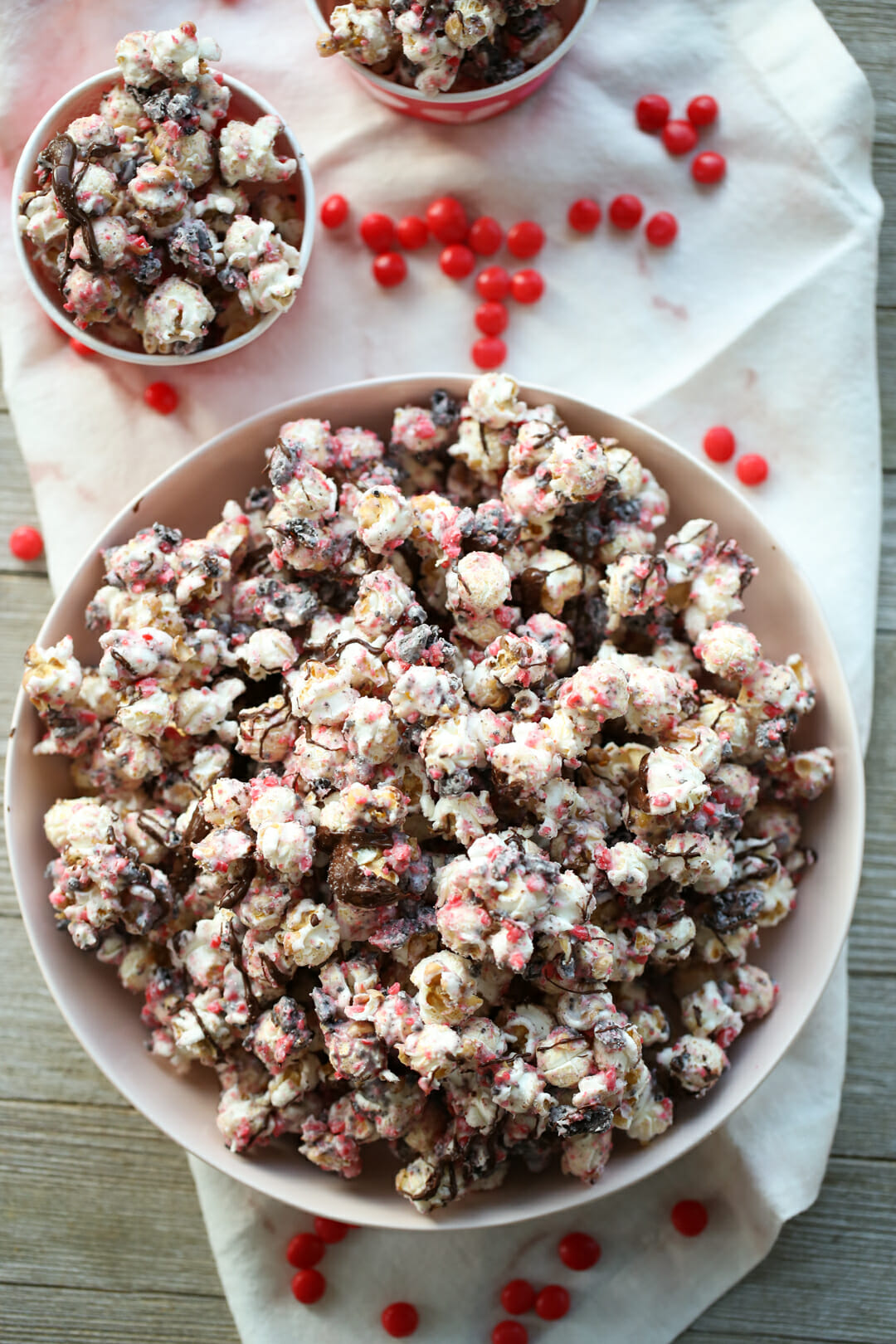 Valentine Popcorn in bowl