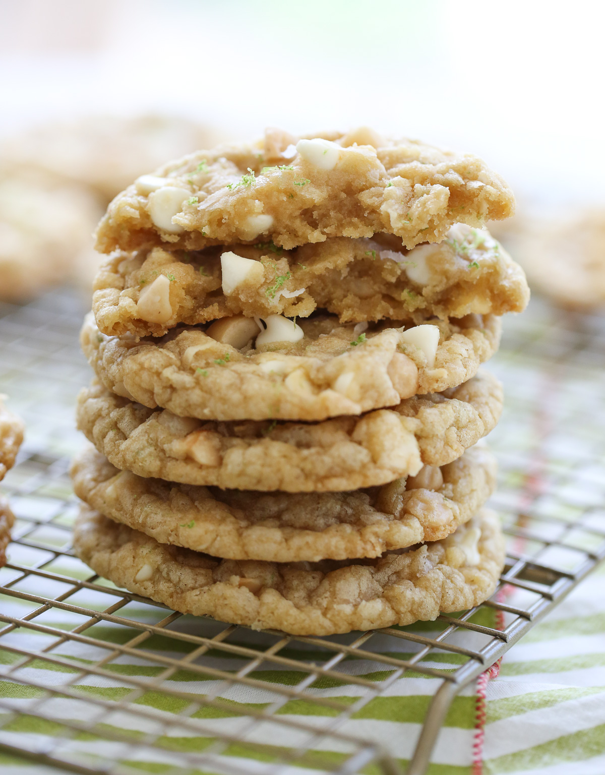 stack of white chocolate chip cookies