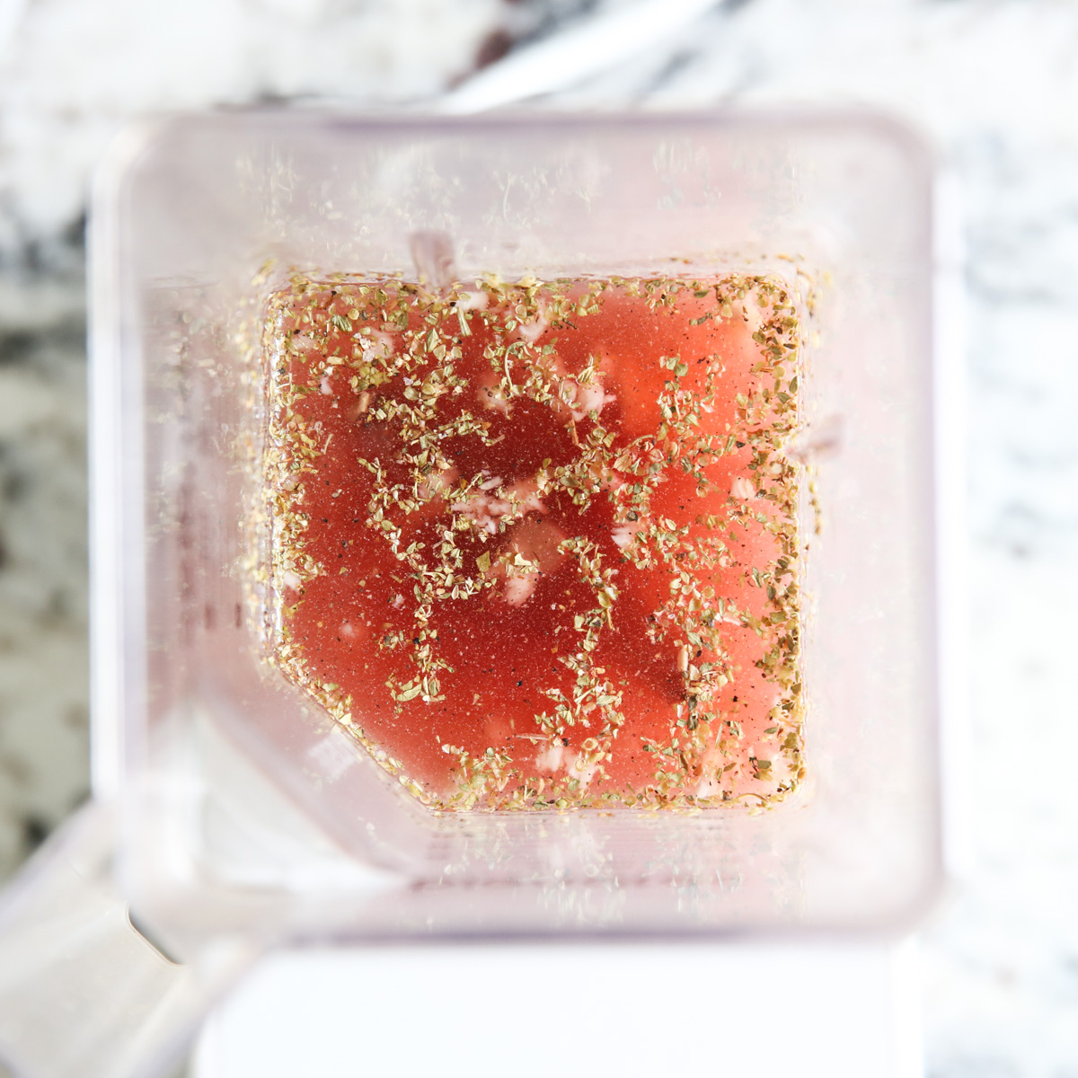 blender with dressing ingredients