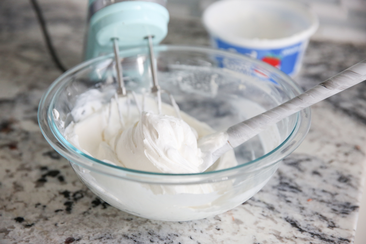 whipped cream in a bowl