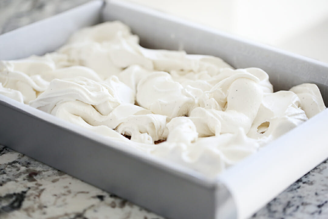 ice cream spreading in pan