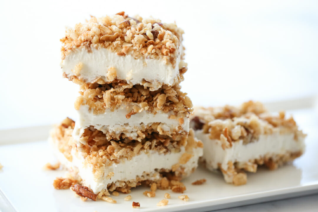 layered ice cream bars on a plate