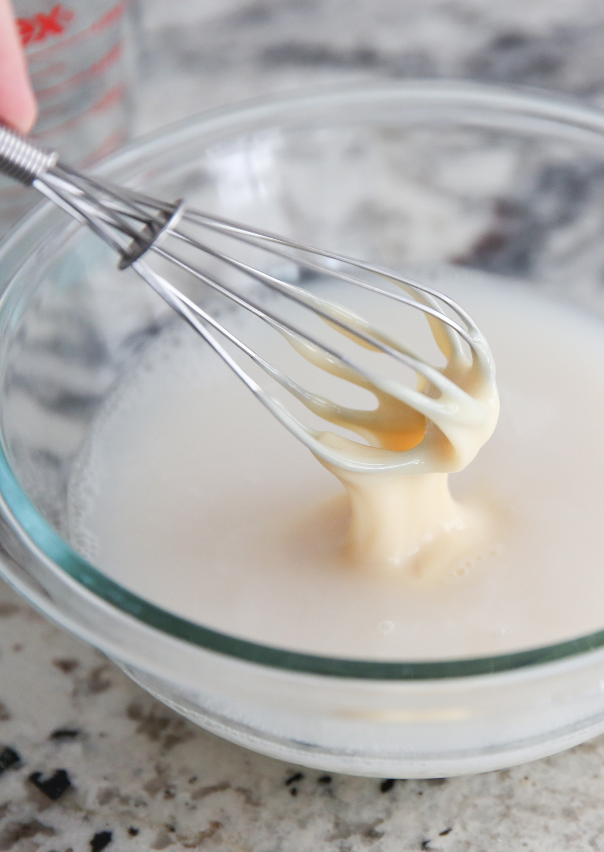 Sweetened condensed milk in water