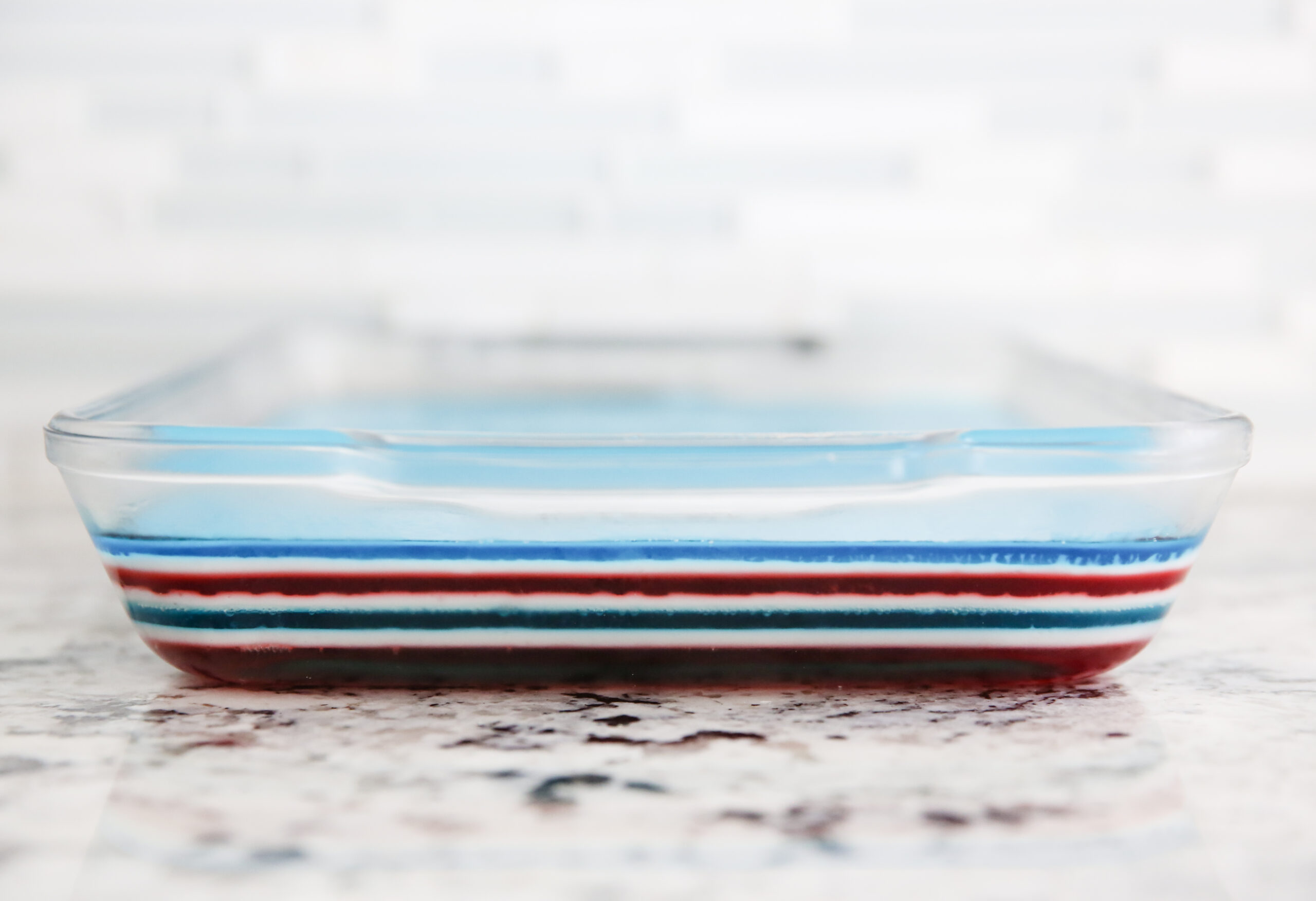 layered jello in pan