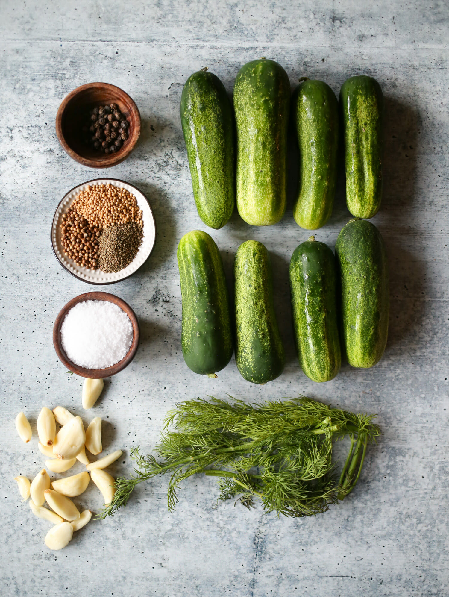 ingredients for refrigerator pickles