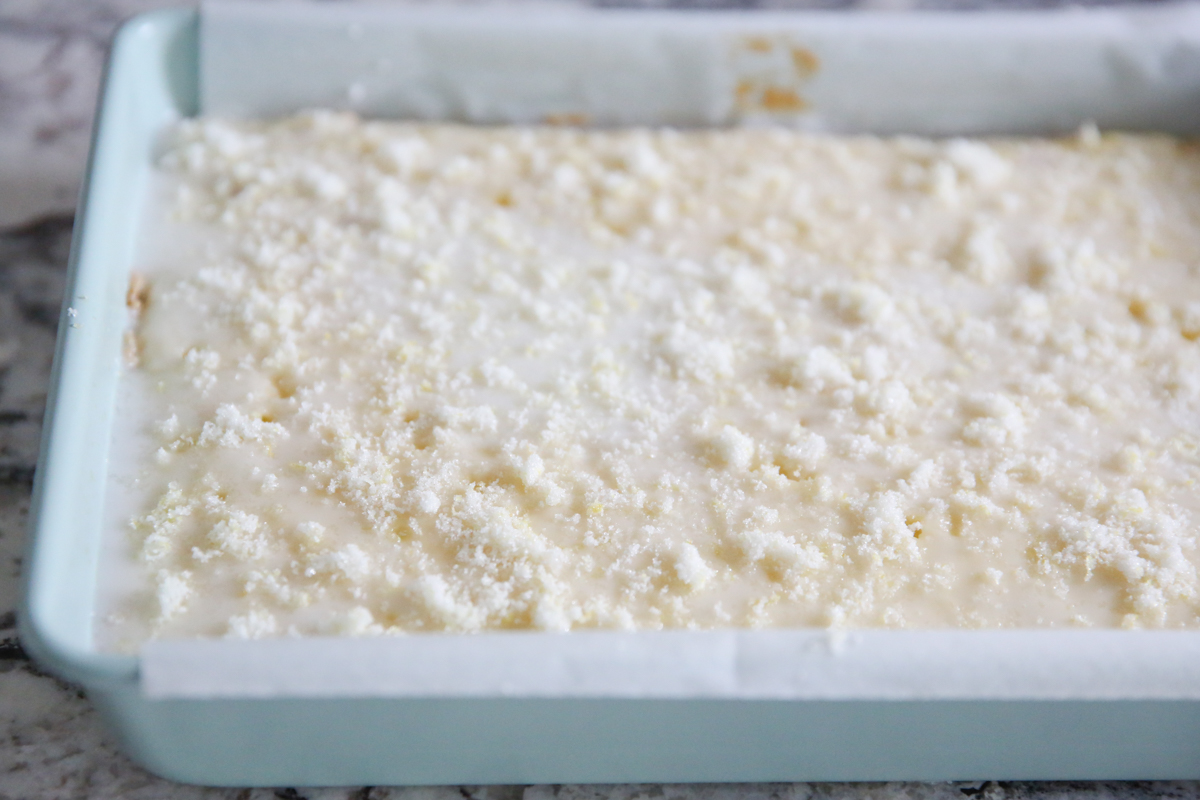 cake with lemon crumble topping